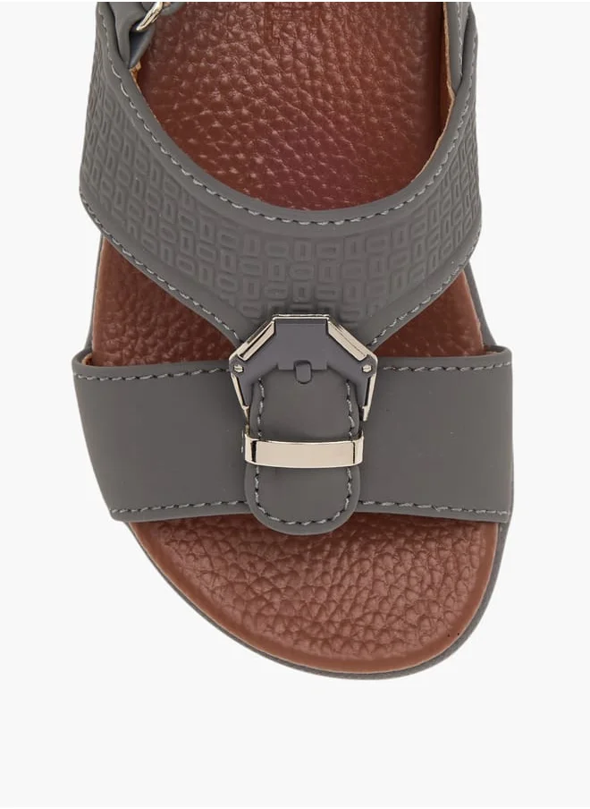 LBL by Shoexpress Boys Textured Arabic Sandals with Hook and Loop Closure