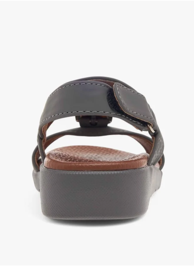 LBL by Shoexpress Boys Textured Arabic Sandals with Hook and Loop Closure