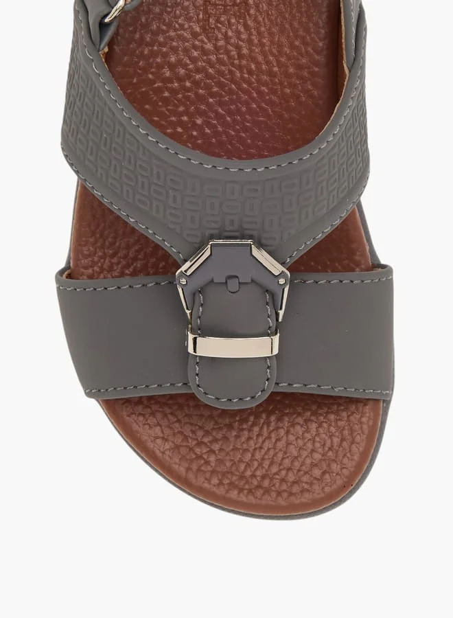 LBL by Shoexpress Boys Textured Arabic Sandals with Hook and Loop Closure