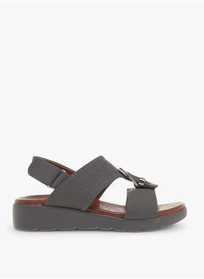 LBL by Shoexpress Boys Textured Arabic Sandals with Hook and Loop Closure