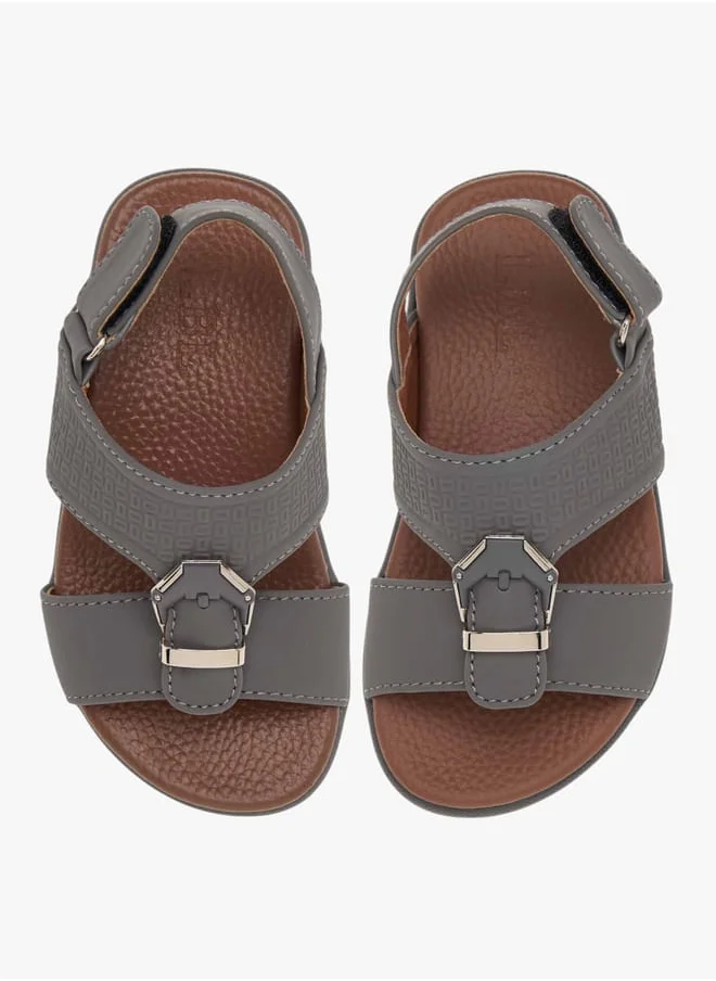 LBL by Shoexpress Boys Textured Arabic Sandals with Hook and Loop Closure