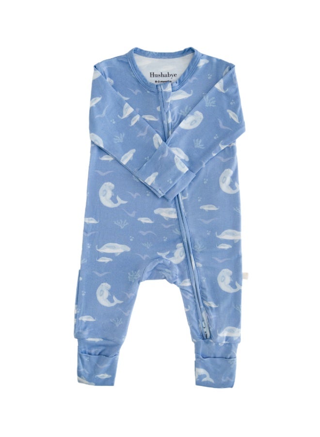 Hushabye – Zippered Baby Sleepsuit – Bamboo – Dugong - Image 4