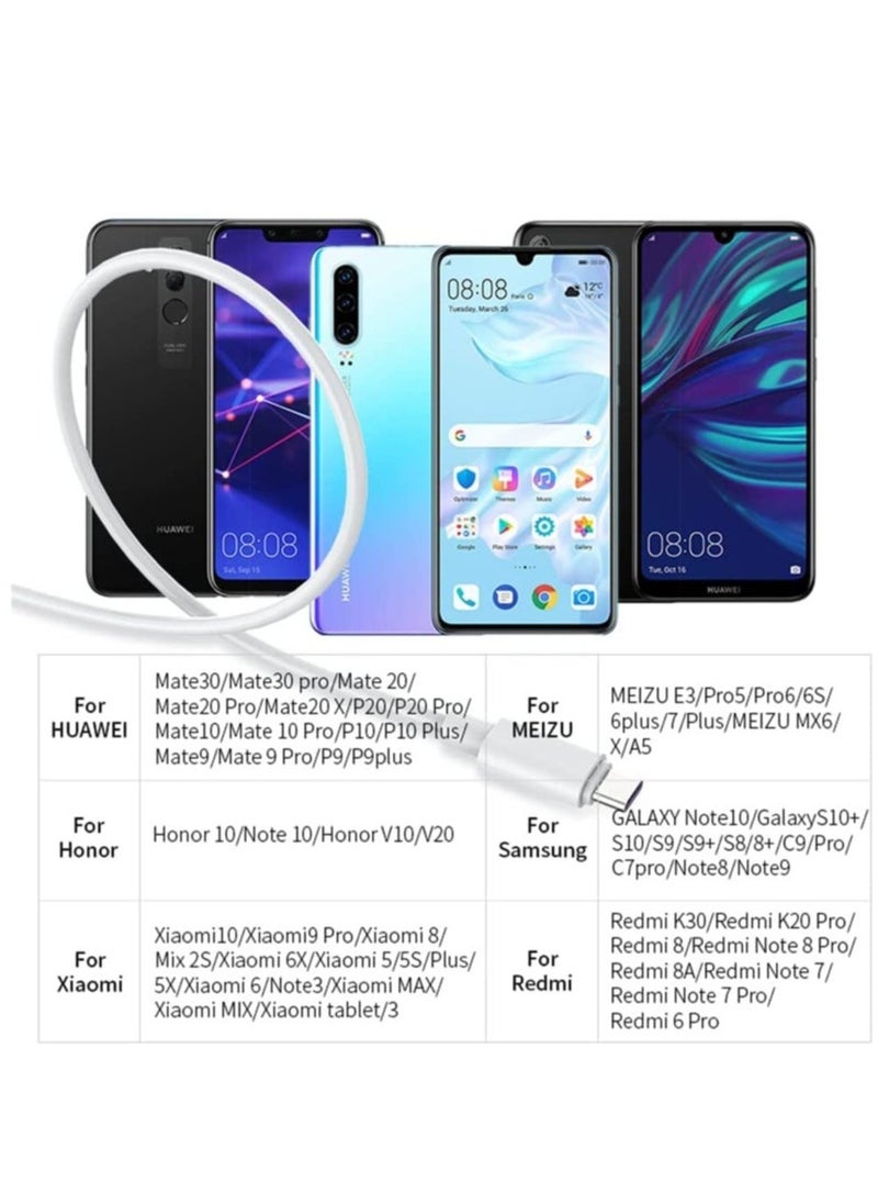 ELTRAZONE USB C Cable 5A Fast Charging Cable USB Type C Charger (2 Pack) Compatible for Huawei P20 Lite Mate 20 Pro P20 Samsung S10 Plus S9 S8 Note 9 LG G5 G6 Xiaomi Mi A2 Mi 9 etc - 1 Meter - Image 5