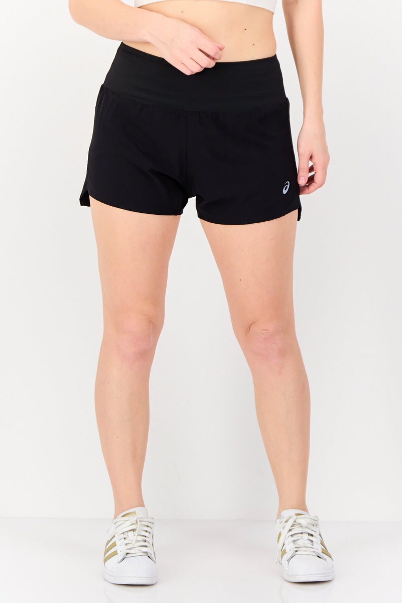 asics Women Sportswear Fit Drawstring Running Shorts, Black - Image 1