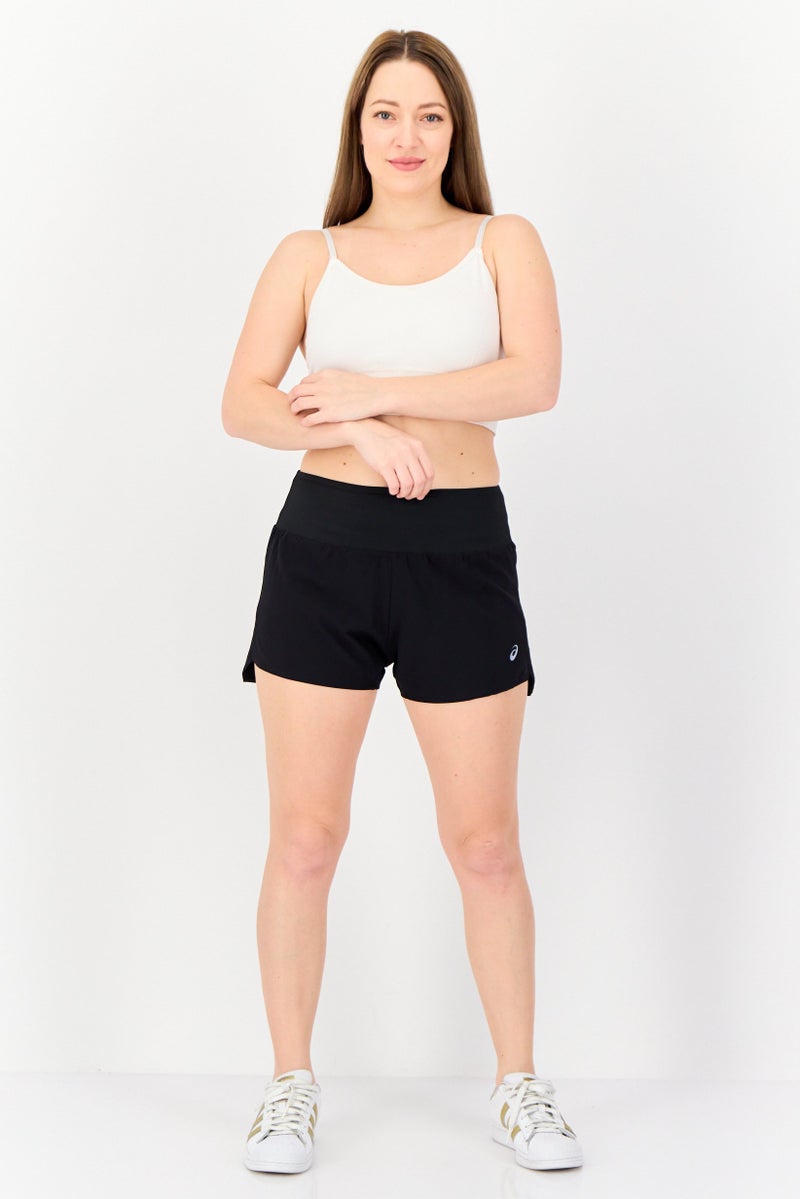 asics Women Sportswear Fit Drawstring Running Shorts, Black - Image 3