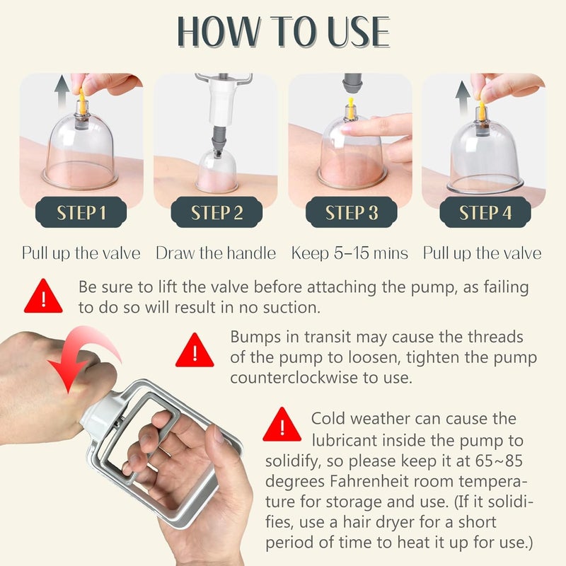 LRK Cupping Therapy Set 24 Cups Professional Chinese Cupping Set With Pump Suction Cups Cupping Kit For Body Cellulite Muscle Massage, Pain Relief, Physical Therapy - Image 3