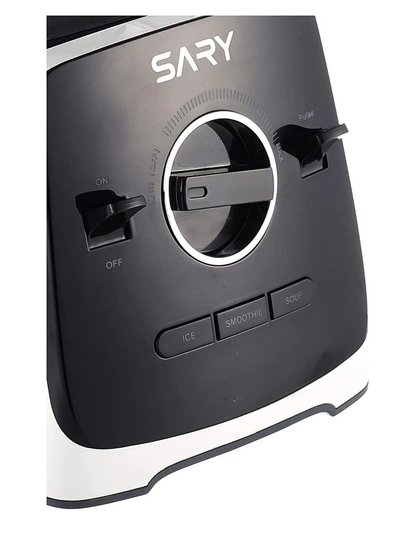 SARY Multi Speeds Blender 1400 W 2 Liter Anti break Jar Black-White SRSBW-21004