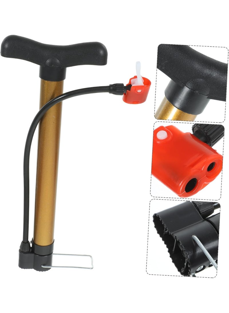 مضخة هواء يدوية متعددة الألوان للدراجات مع خرطوم مرن وصمام متعدد الاستخدام – تصميم معدني قوي - Image 5