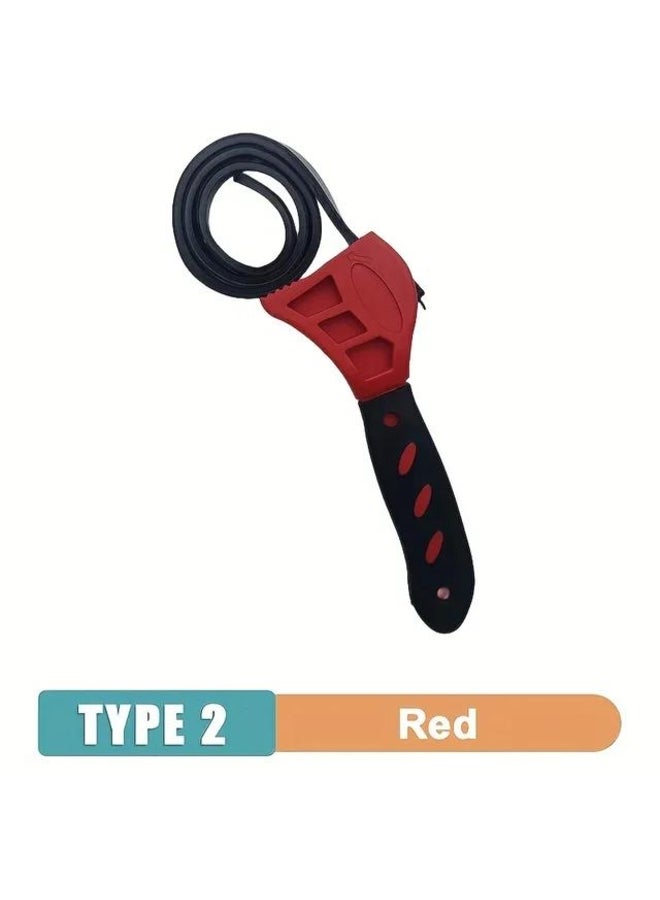 1Pcs 6inch Belt Wrench Oil Filter Puller Strap Spanner Chain Wrench Strap Opener, Adjustable Disassembly Tool 