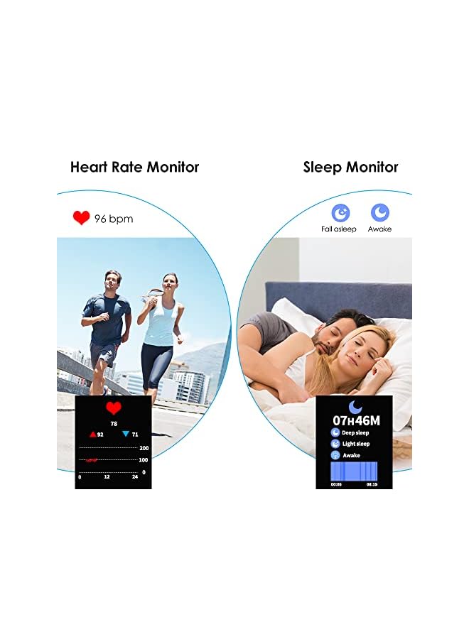 AccLoo Smart Watch, 1.47" Fitness Tracker with Heart Rate/Blood Oxygen/Sleep Monitor/Custom Dials, Waterproof Activity Tracker with 12 Sports Modes Step Tracker for Women Men Kids - Image 3