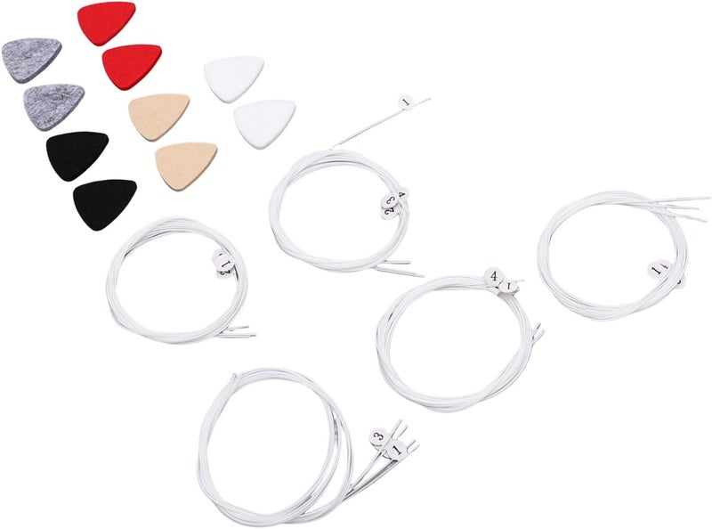 Generic Ukulele Strings and Picks Set Durable Nylon Strings for 21-26 Inch Ukuleles Universal Installation for Beginners Nylon for Ukulele Maintenance Kit - Image 4