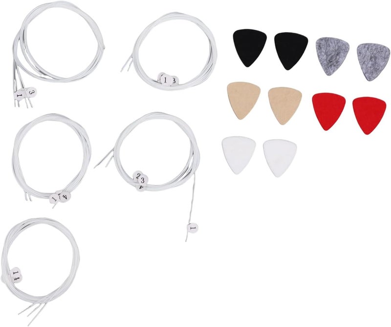 Generic Ukulele Strings and Picks Set Durable Nylon Strings for 21-26 Inch Ukuleles Universal Installation for Beginners Nylon for Ukulele Maintenance Kit - Image 1