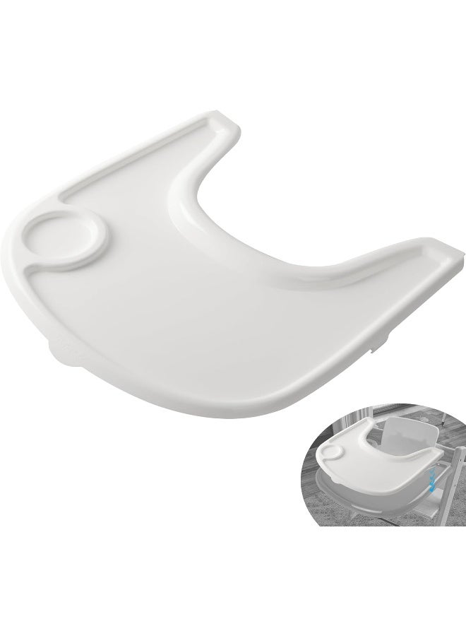LuQiBabe High Chair Tray Cover Compatible with Stokke Tripp Trapp Chair with Cup Holder - Smooth Surface and Strong Suction - Made with Food-Safe Plastic (BPA BPS BPF Lead Phthalate Free) - White - Image 1