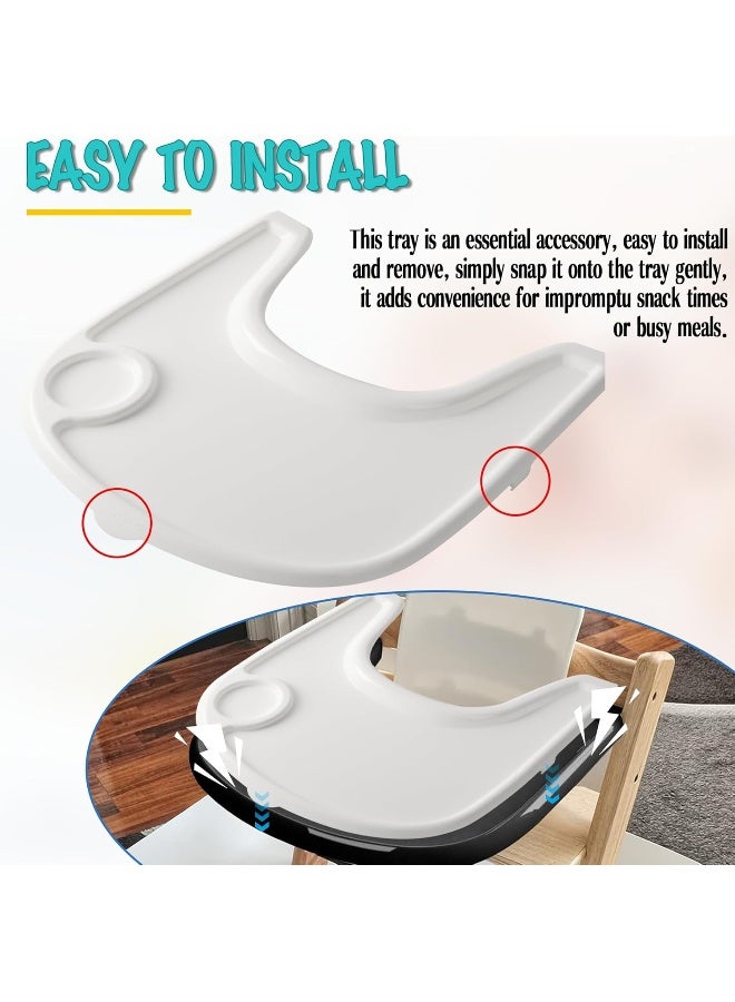 LuQiBabe High Chair Tray Cover Compatible with Stokke Tripp Trapp Chair with Cup Holder - Smooth Surface and Strong Suction - Made with Food-Safe Plastic (BPA BPS BPF Lead Phthalate Free) - White - Image 5