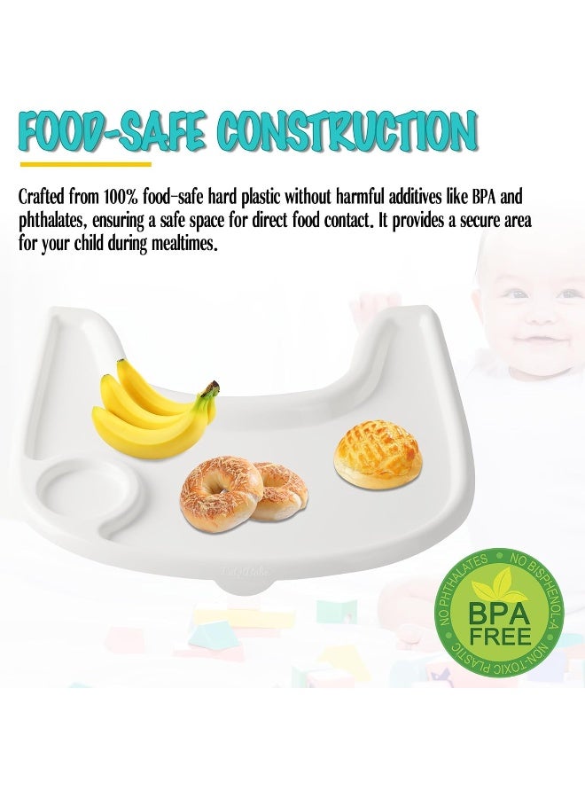 LuQiBabe High Chair Tray Cover Compatible with Stokke Tripp Trapp Chair with Cup Holder - Smooth Surface and Strong Suction - Made with Food-Safe Plastic (BPA BPS BPF Lead Phthalate Free) - White - Image 3