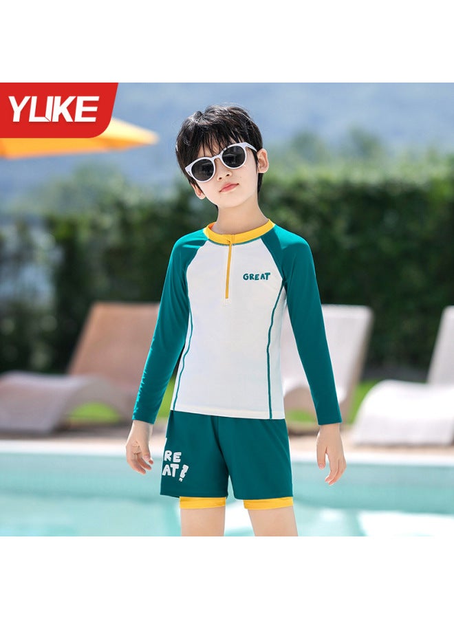 Children's Swimsuits For Boys, Middle And Large Kidsren, Split New Boys' Swimsuits, Swimming Trunks, Sun Protection, Swimming Hot Spring Quick-drying Suits