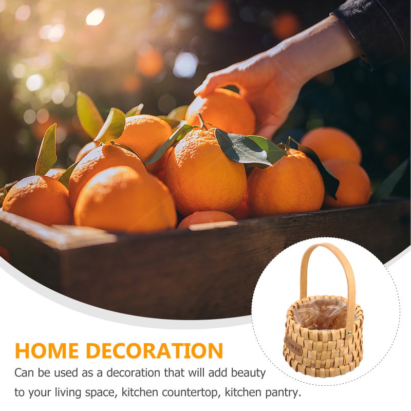 3 pcs Home Decoration Wood Basket Weave Hand Basket Flower Storage Basket - Image 3