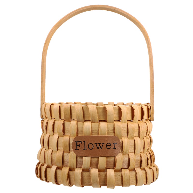 3 pcs Home Decoration Wood Basket Weave Hand Basket Flower Storage Basket - Image 1