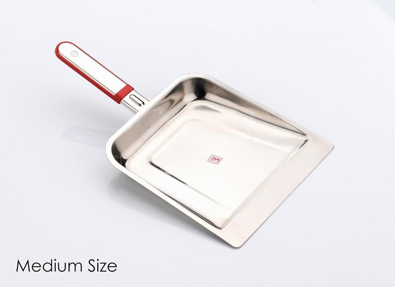 NHD Premium Stainless Steel Supli | Dusting pan | Dust pan with Long Handle | Duct Cleaning | Dust Picker | Stainless Steel Dustpan/Supdi - Strong & Durable (Medium Size) - Image 4