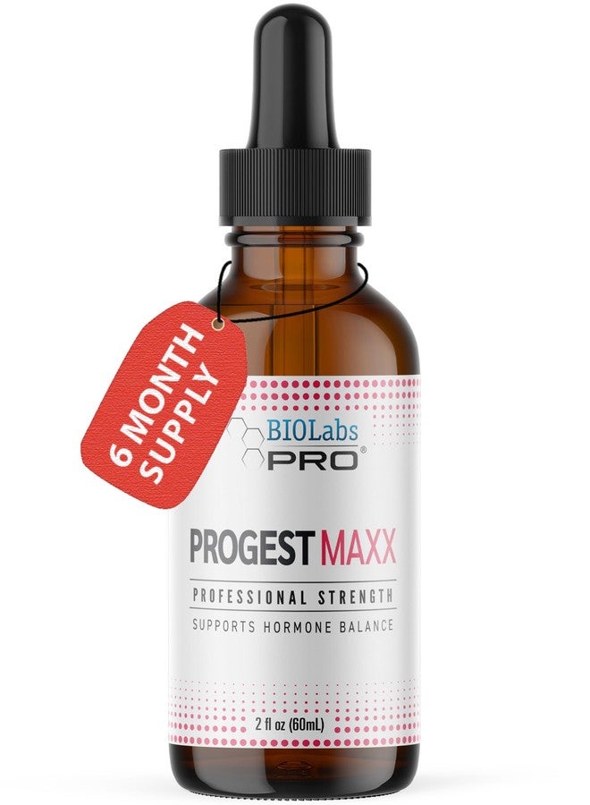 BIOLABS PRO Progest MAXX Progesterone Oil, Natural Bioidentical Progesterone for Women, Hot Flashes & Menopause Support, 2oz Bottle - Six Month Supply - Image 1