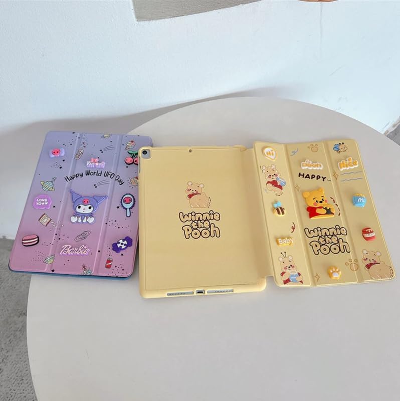 COVERLY for iPad Pro 11 inch M4 2024 3D Cute Cartoon Kuromi Doll PU Leather Flip Case,Candy Colorful Floral Stand with Pencil Holder Cover for Apple iPad Pro 11 inch M4 (2024, 5th Gen) (Pastel) - Image 4