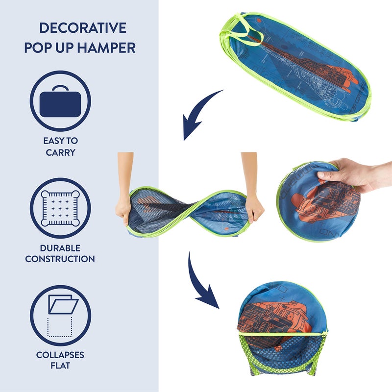 Idea Nuova Pixar Lightyear Pop Up Hamper with Durable Carry Handles, 21'' H x 13.5'' W X 13.5'' L - Image 2