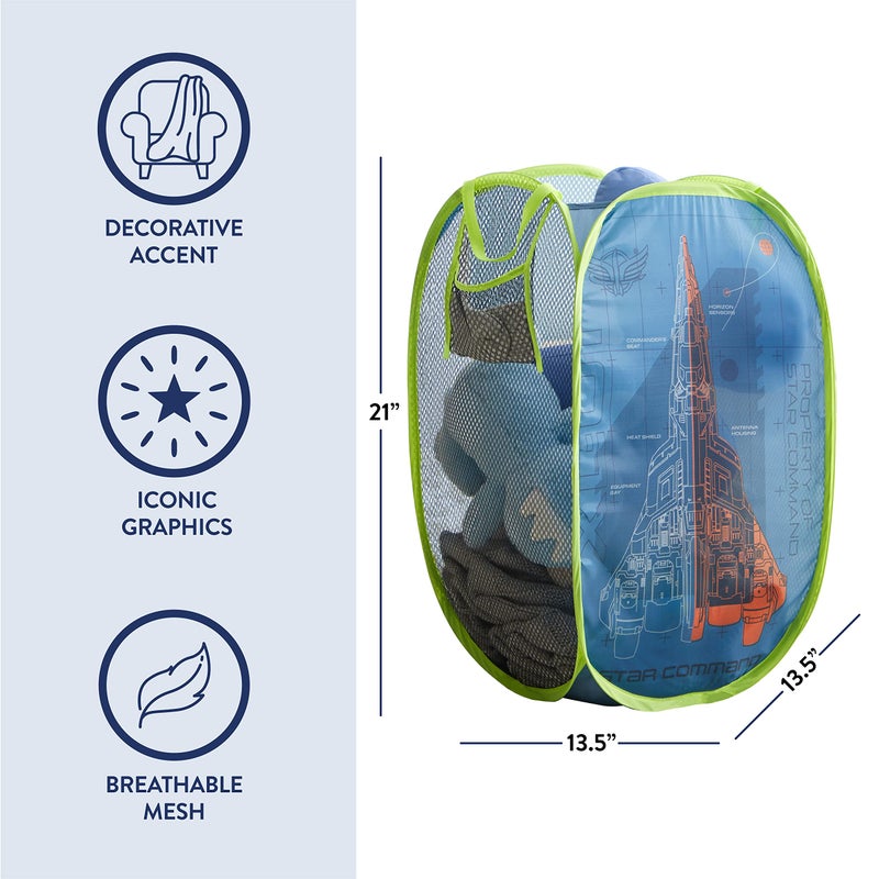 Idea Nuova Pixar Lightyear Pop Up Hamper with Durable Carry Handles, 21'' H x 13.5'' W X 13.5'' L - Image 3