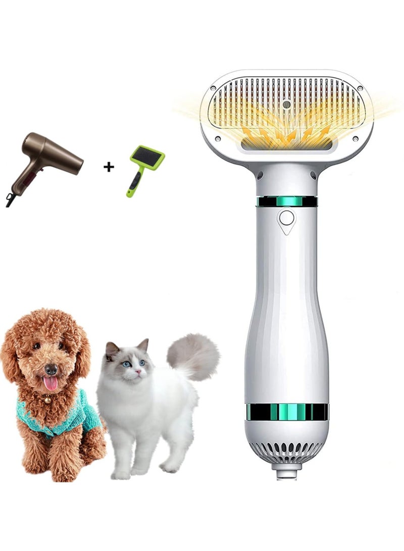 مجفف شعر 2 في 1 للكلاب والقطط – مع فرشاة مدمجة، درجة حرارة قابلة للتعديل، تشغيل بنقرة واحدة – مثالي لتجفيف وتمشيط شعر الحيوانات الأليفة - Image 1