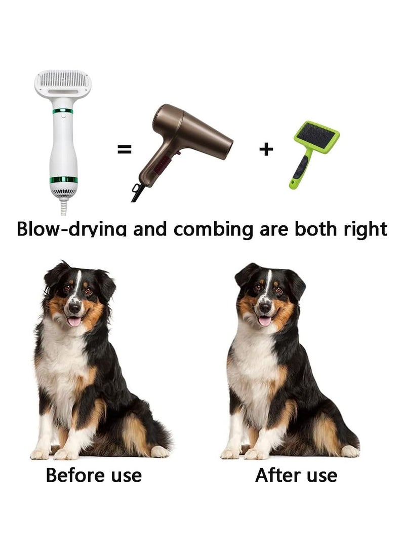 مجفف شعر 2 في 1 للكلاب والقطط – مع فرشاة مدمجة، درجة حرارة قابلة للتعديل، تشغيل بنقرة واحدة – مثالي لتجفيف وتمشيط شعر الحيوانات الأليفة - Image 2