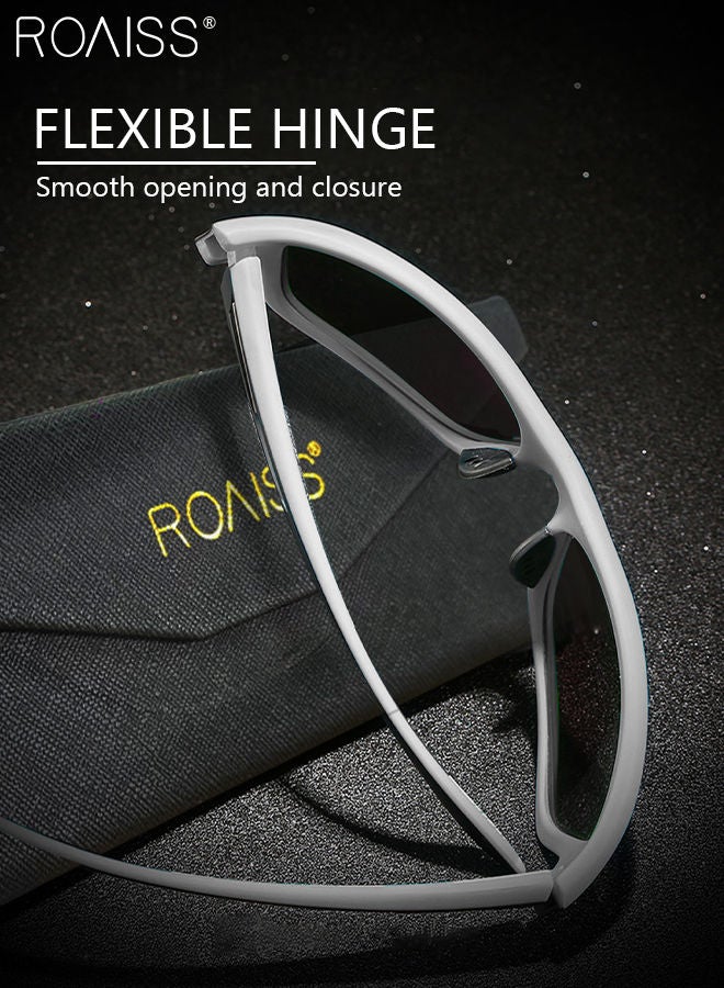 roaiss Polarized Sports Sunglasses for Men Women, UV400 Protection Cycling Glasses, Cycling Goggles for Baseball Running Fishing Golf, White - Image 5