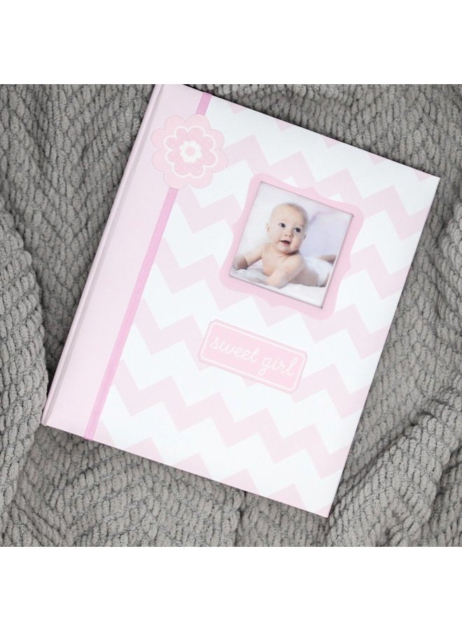 Lil Peach كتاب ذكريات الطفل للأعوام الخمسة الأولى بتصميم شيفرون، دفتر milestones للمولود، هدية للبنات، هدية للآباء الجدد والمتوقعين، وردي 1 عدد (عبوة من 1) - Image 3