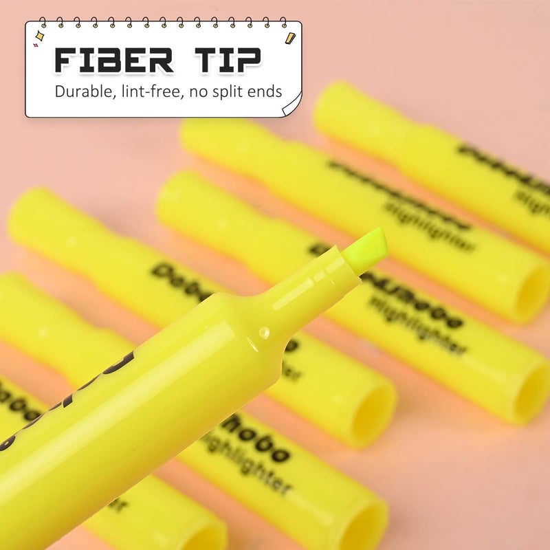 Dabo&Shobo Yellow highlighter, 24 Pack -bright color, chisel tip, for Adults Kids Highlighting in the Home School Office, Tank Style - Image 5