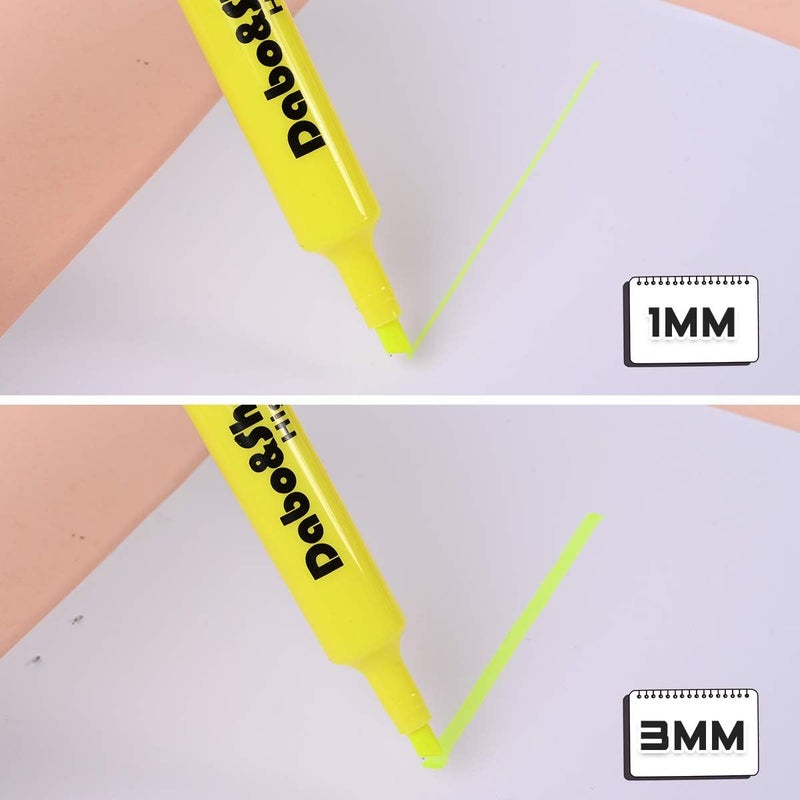 Dabo&Shobo Yellow highlighter, 24 Pack -bright color, chisel tip, for Adults Kids Highlighting in the Home School Office, Tank Style - Image 3