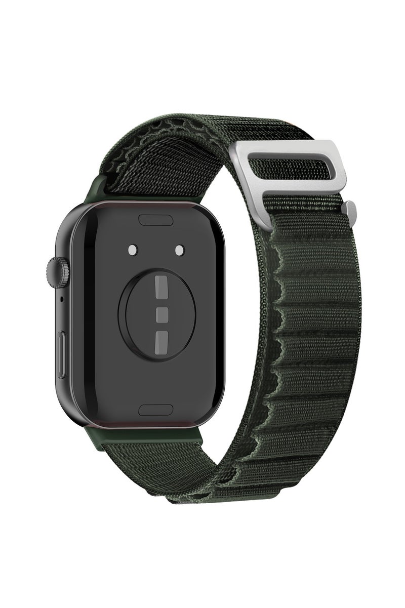 Strap for Huawei Watch Fit 4/Fit 4 Pro/ Fit 3 Alpine Rylon Loop Quick Release Breathable Nylon Band,Green - Image 2