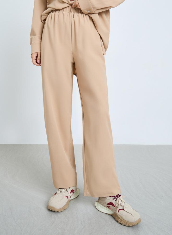 تايك تو طقم بيج من - قميص طويل وبنطال - Image 5