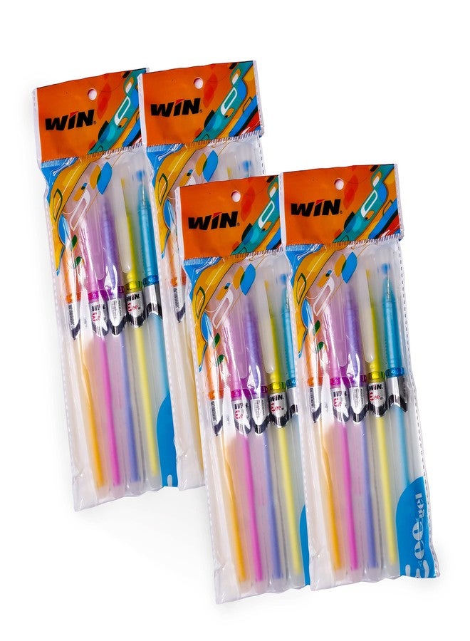 دبليو آي أن أقلام وين برأس 0.6 مم لتدفق سلس للحبر، حبر جل داكن للكتابة المقاومة للتلطخ، مفضلة لدى الطلاب للامتحانات والصفوف الدراسية، أقلام حبر جل رولربول - 20 قطعة (أزرق) - Image 2