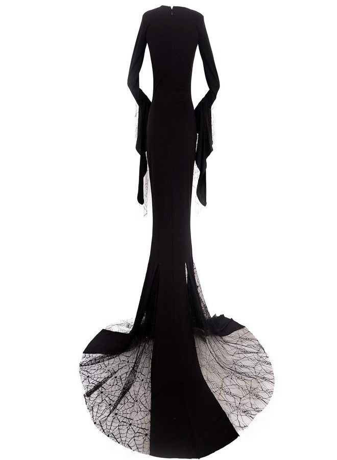 Cosplay.fm Women's Vintage Gothic Long Dress Witch Style Black Dress Halloween Cosplay Costume Dress (L, Black) - Image 4