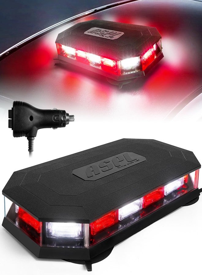 ASPL 16.5 Inch Roof Top Beacon Emergency Strobe Light 56 LED Magnetic Warning Caution lights bar Traffic Hazard Plow Light for Trucks Vehicles Construction Snowplow (Red/White) - Image 1
