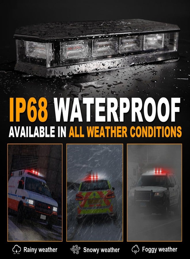 ASPL 16.5 Inch Roof Top Beacon Emergency Strobe Light 56 LED Magnetic Warning Caution lights bar Traffic Hazard Plow Light for Trucks Vehicles Construction Snowplow (Red/White) - Image 5