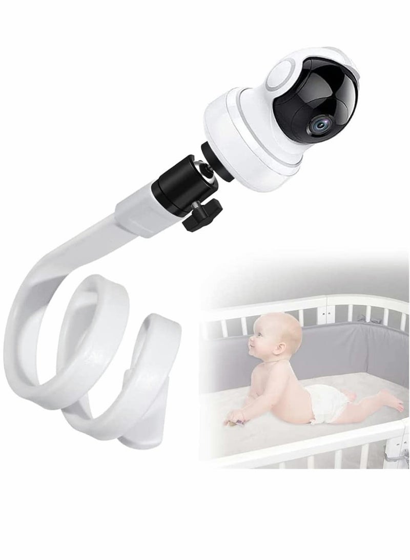 Excefore Universal Baby Monitor Wall Mount, Infant Baby Camera Holder, Baby Monitor Shelf, Baby Camera Stand for Crib Nursery Compatible with Most Baby Monitors, Versatile Twist Mount Without Tools (White) - Image 1
