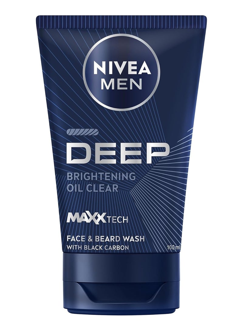 نيفيا غسول ديب لتنظيف الوجه واللحية من نيفيا للرجال بالفحم النشط - 100 مل