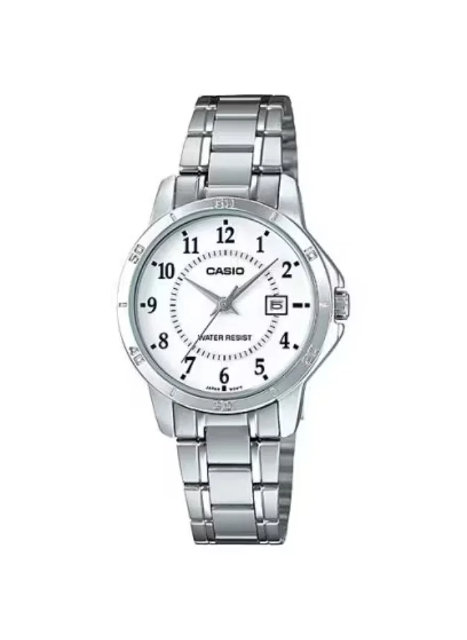 CASIO Women's Analog Display Watch With Silver Stainless Steel Strap - LTP-V004D-7B