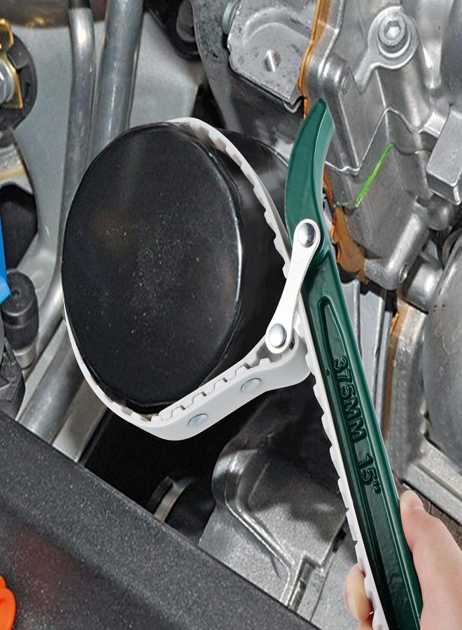 Sanbege 15" Belt Strap Wrench with Adjustable 36" Steel Wire Rubber Strap, Multipurpose Oil Filter Removal Tool - Image 5