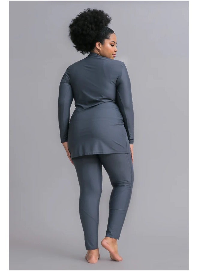 Vicino 2-piece burkini swimsuit set made of Lycra - different cut, distinctive and comfortable shape, available in different sizes, gray color