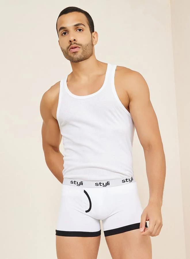 ستايلي عبوة من  - سراويل داخلية مطبوعة بحواف متباينة وخصر مطاطي