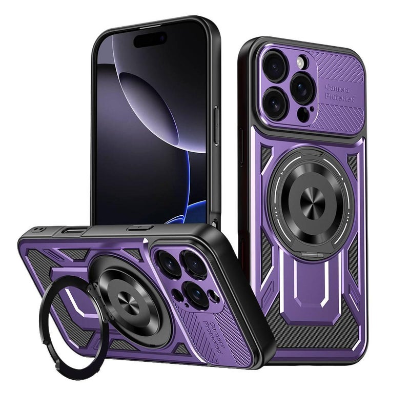 TPU+PC MagSafe Case for Redmi Note 13 Pro with Drop Protection and Kickstand plus Shockproof plus Strong Magnetic in Purple - Image 1