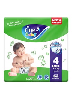 Fine Baby Diaper Size 4 Large (7–14 kg) 62 Diapers  - Image 1
