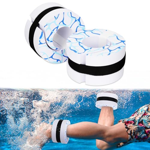 Hikeen Swim Aquatic Cuffs,Updated High-Density EVA Water Aerobics Float Ring Fitness Pool Exercise Weights Set, Water Ankles Arms Belts with Detachable Webbing for Swim Fitness Training - Image 1