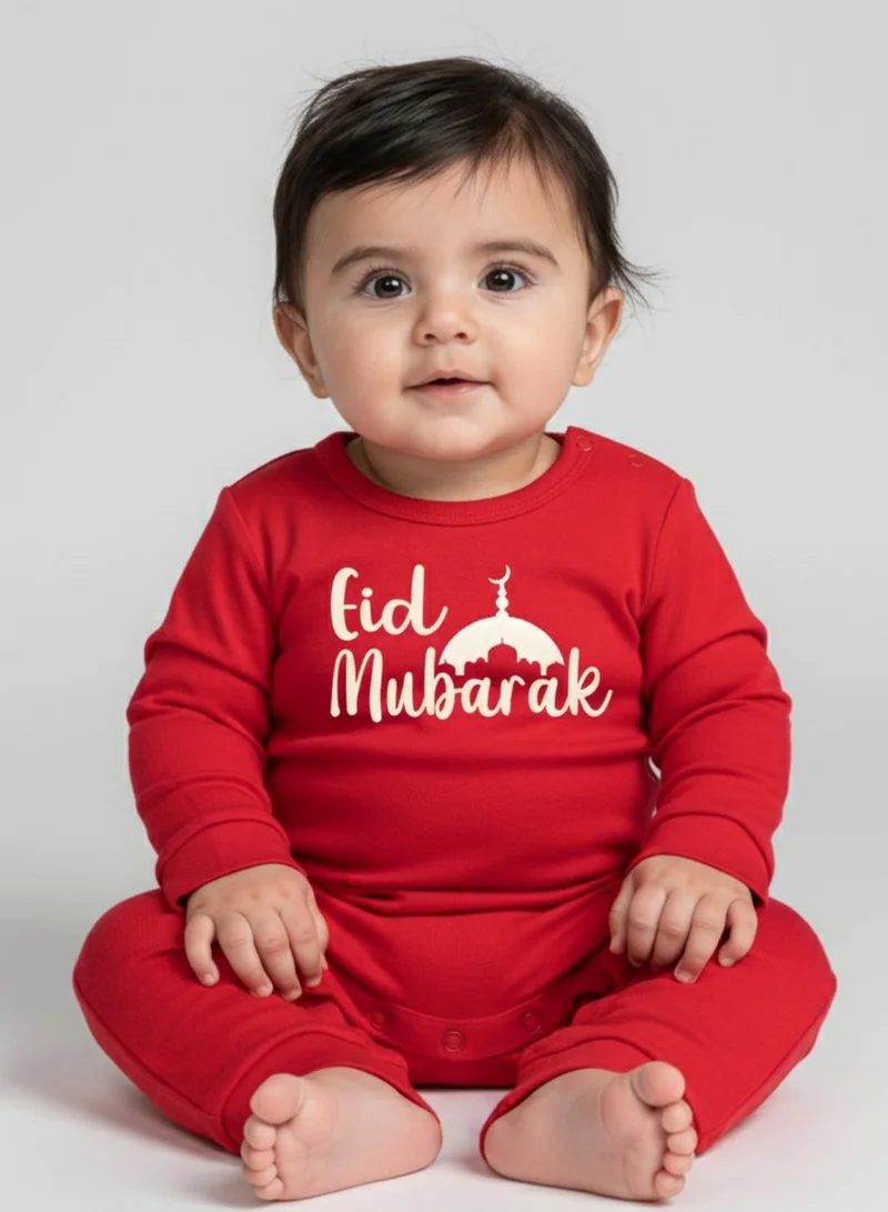 بيبي كلو Unisex Baby Eid Mubarak Cotton Festival Romper