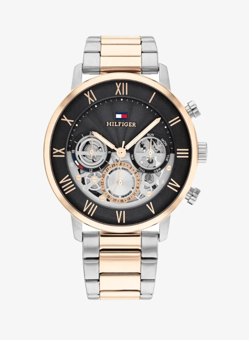 Men's Multifunction Watch, Grey Dial, Two-Tone Stainless Steel Strap